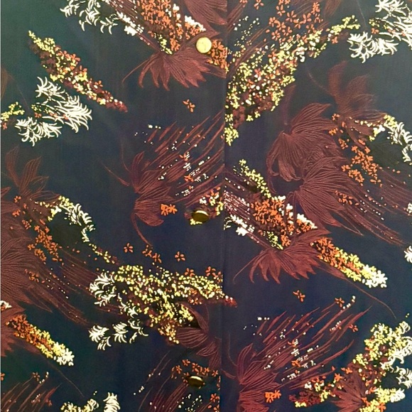 ba&sh 100% Silk Blouse Navy Abstract Print Long Sleeve FR 0 - Picture 5 of 7